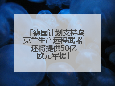 德国计划支持乌克兰生产远程武器 还将提供50亿欧元军援