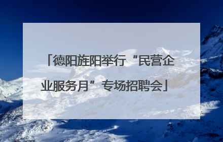 德阳旌阳举行“民营企业服务月”专场招聘会