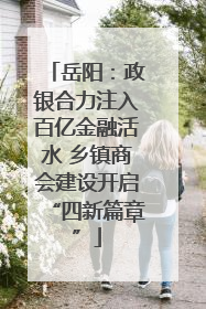 岳阳：政银合力注入百亿金融活水 乡镇商会建设开启“四新篇章”