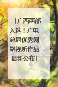 广西两部入选！广电总局优秀网络视听作品最新公布