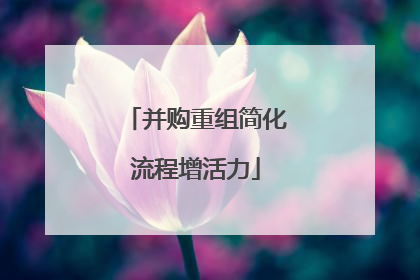 并购重组简化流程增活力