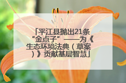 平江县抛出21条“金点子”——为《生态环境法典（草案）》贡献基层智慧