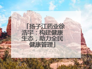 扬子江药业徐浩宇：构建健康生态，助力全民健康管理