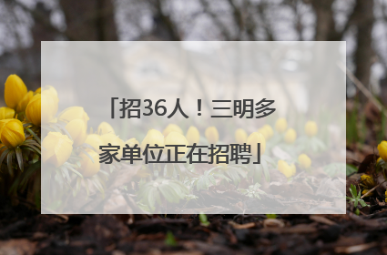 招36人！三明多家单位正在招聘