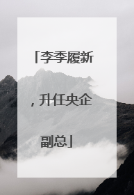 李季履新，升任央企副总