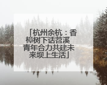 杭州余杭：香樟树下话苕溪 青年合力共建未来坝上生活