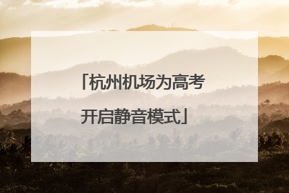 杭州机场为高考开启静音模式