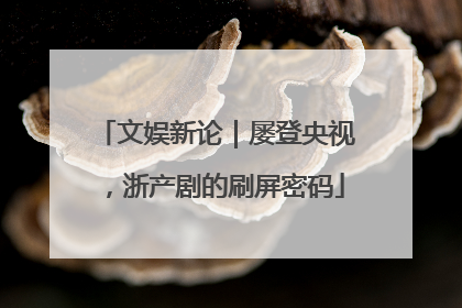 文娱新论｜屡登央视，浙产剧的刷屏密码