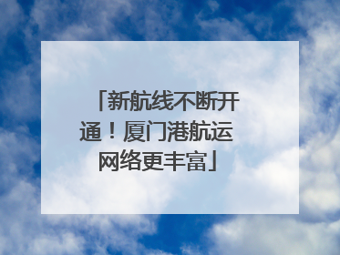 新航线不断开通！厦门港航运网络更丰富