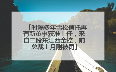 时隔多年雪松信托再有新董事获准上任，来自二股东江西金控，前总裁上月刚被罚