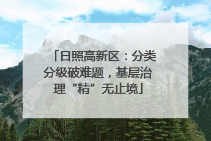 日照高新区：分类分级破难题，基层治理“精”无止境