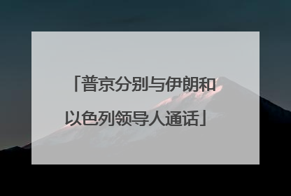 普京分别与伊朗和以色列领导人通话