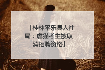 桂林平乐县人社局：虐猫考生被取消招聘资格