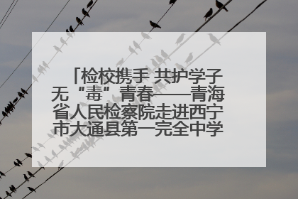 检校携手 共护学子无“毒”青春——青海省人民检察院走进西宁市大通县第一完全中学开展禁毒宣传侧记