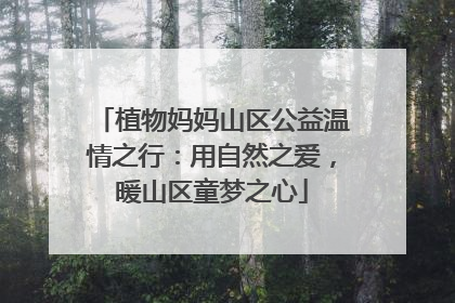 植物妈妈山区公益温情之行：用自然之爱，暖山区童梦之心