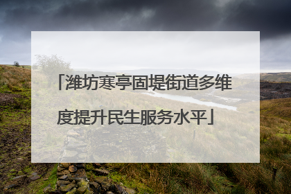 潍坊寒亭固堤街道多维度提升民生服务水平