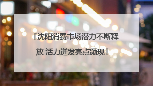 沈阳消费市场潜力不断释放 活力迸发亮点频现