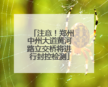 注意！郑州中州大道黄河路立交桥将进行封控检测