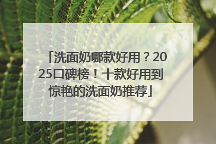 洗面奶哪款好用？2025口碑榜！十款好用到惊艳的洗面奶推荐