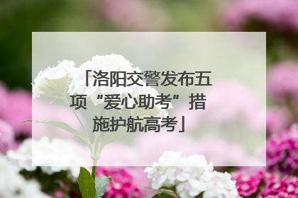 洛阳交警发布五项“爱心助考”措施护航高考