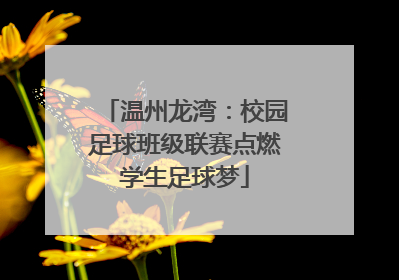 温州龙湾：校园足球班级联赛点燃学生足球梦