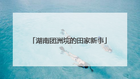 湖南团洲垸的田家新事