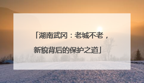 湖南武冈：老城不老，新貌背后的保护之道