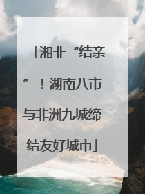 湘非“结亲”！湖南八市与非洲九城缔结友好城市