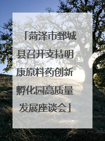 菏泽市鄄城县召开支持明康原料药创新孵化园高质量发展座谈会