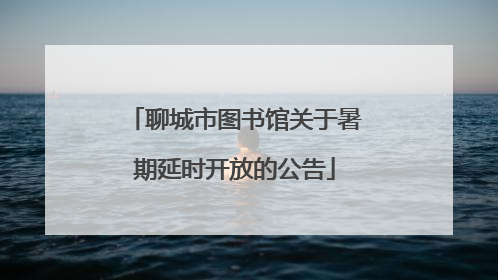 聊城市图书馆关于暑期延时开放的公告