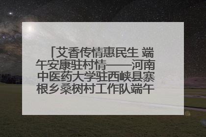 艾香传情惠民生 端午安康驻村情——河南中医药大学驻西峡县寨根乡桑树村工作队端午中医惠民记