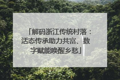 解码浙江传统村落：活态传承助力共富、数字赋能唤醒乡愁