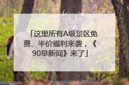 这里所有A级景区免费、半价福利来袭，《90早新闻》来了