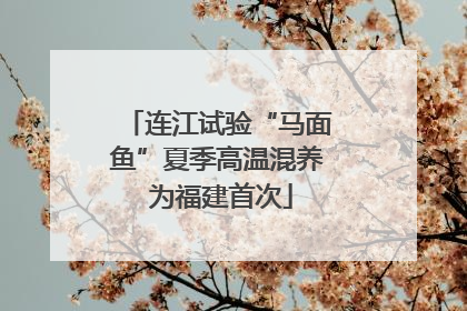 连江试验“马面鱼”夏季高温混养 为福建首次