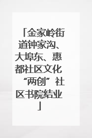 金家岭街道钟家沟、大埠东、惠都社区文化“两创”社区书院结业