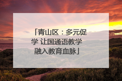 青山区：多元促学 让国通语教学融入教育血脉