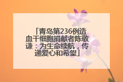 青岛第236例造血干细胞捐献者陈敬谦：为生命续航，传递爱心和希望