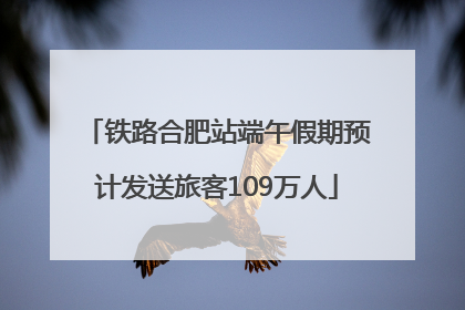 铁路合肥站端午假期预计发送旅客109万人