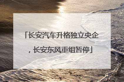 长安汽车升格独立央企，长安东风重组暂停
