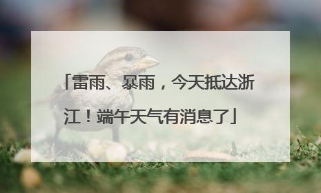 雷雨、暴雨，今天抵达浙江！端午天气有消息了