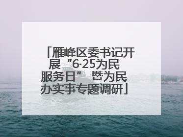 雁峰区委书记开展“6·25为民服务日” 暨为民办实事专题调研