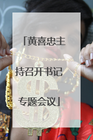 黄喜忠主持召开书记专题会议
