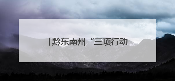 黔东南州“三项行动”优化招投标环境