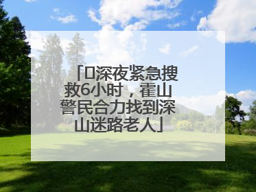 ﻿深夜紧急搜救6小时，霍山警民合力找到深山迷路老人