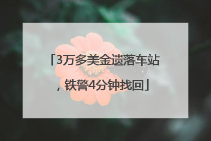 3万多美金遗落车站，铁警4分钟找回