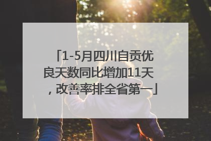 1-5月四川自贡优良天数同比增加11天，改善率排全省第一