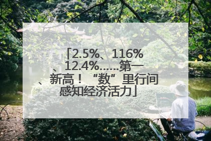 2.5%、116%、12.4%……第一、新高！“数”里行间感知经济活力