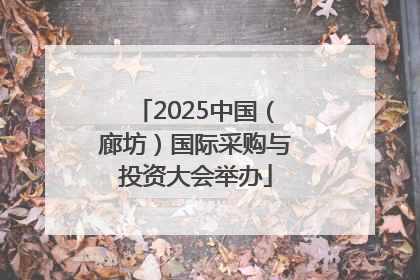 2025中国（廊坊）国际采购与投资大会举办