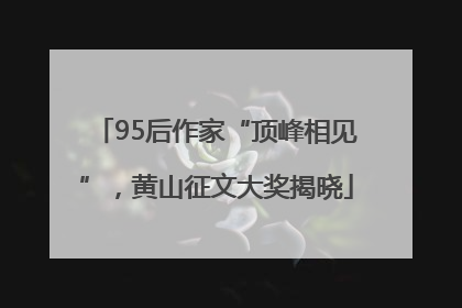 95后作家“顶峰相见”，黄山征文大奖揭晓